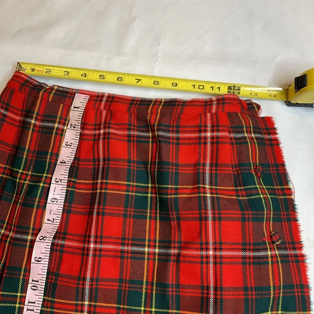 Aljean Plaid Kilt Skirt Pleated Wool Size Small Classic Preppy‎ Holiday Normcore